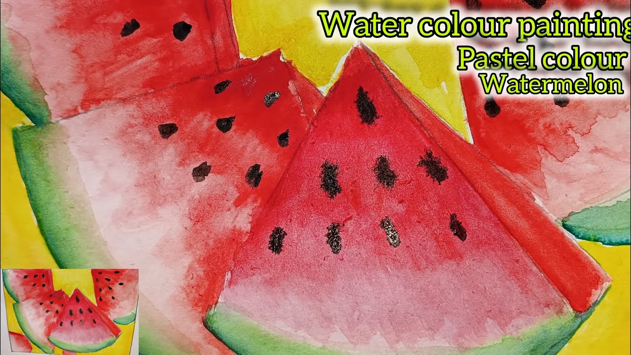 🍉||Watermelon drawing|| 🍉( water colour painting ) easy steps 3d drawing 🍉