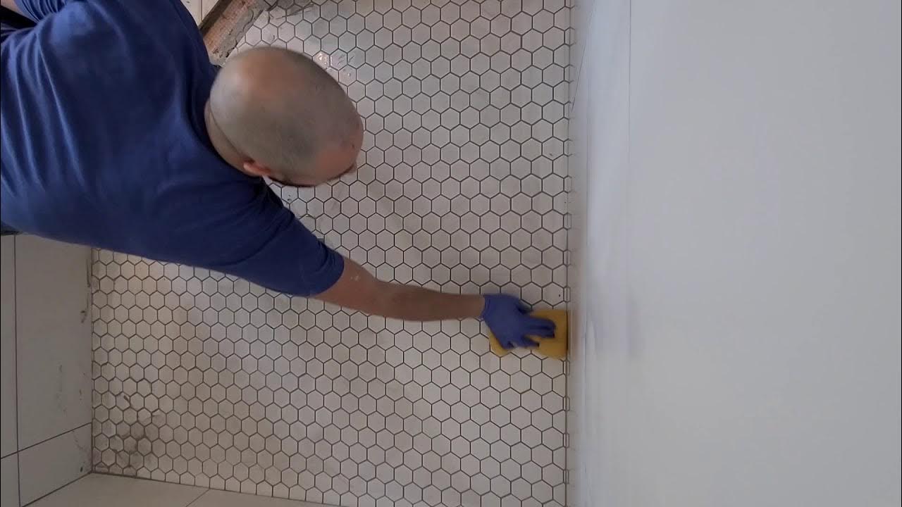 How to grout a shower floor mosaic YouTube