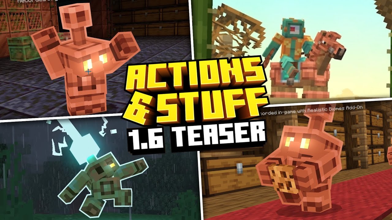 ACTIONS & STUFF 1.6 UPDATE TEASER - Minecraft PE (Bedrock) - YouTube