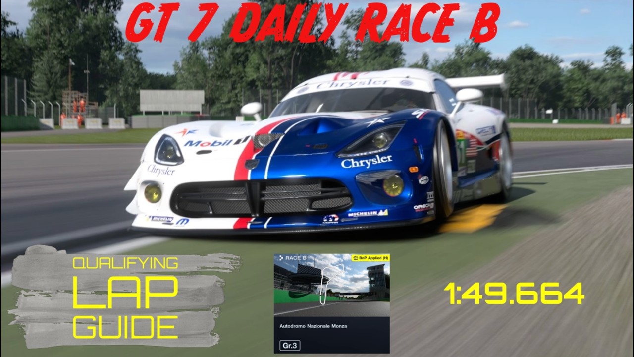 GT7 Daily Race B Time Trial - Monza - Dodge Viper SRT GT3-R - 1:49.664