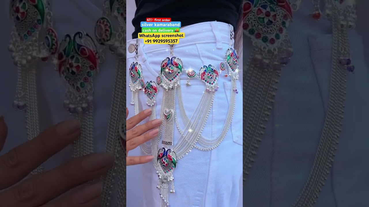 New designer beautiful silver kamarband, with 67% discount on instant first order 