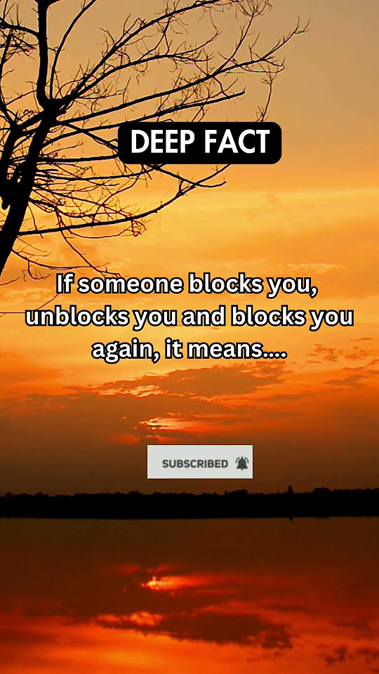 If someone blocks you, unblocks you and blocks you again, it means…. 