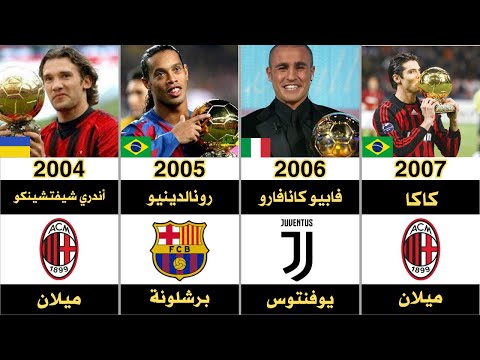 جميع الفائزين بالكرة الذهبية منذ تأسيسها 1956 2023 أفضل لاعب كرة قدم في العالم