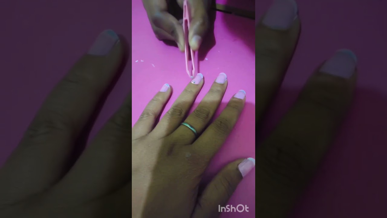 easy nailart design using safety at home 