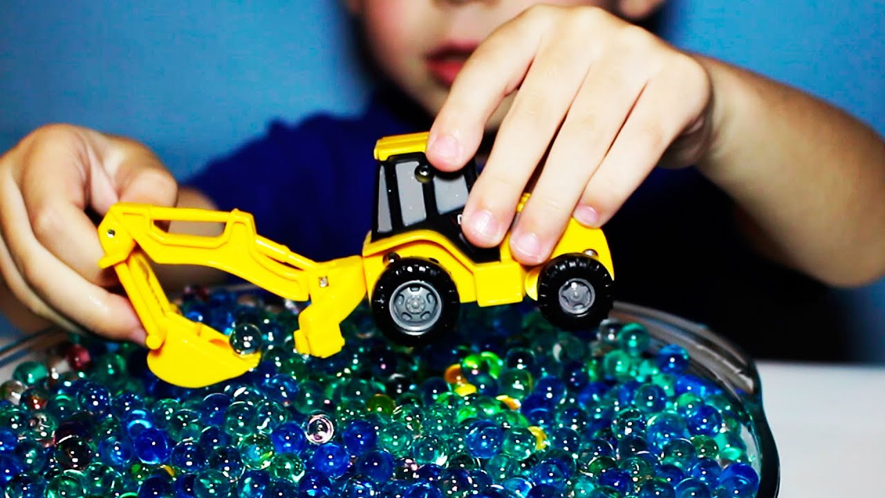 4 INTERESTING surprise toys!!! Building machines for kids in Orbeez ...