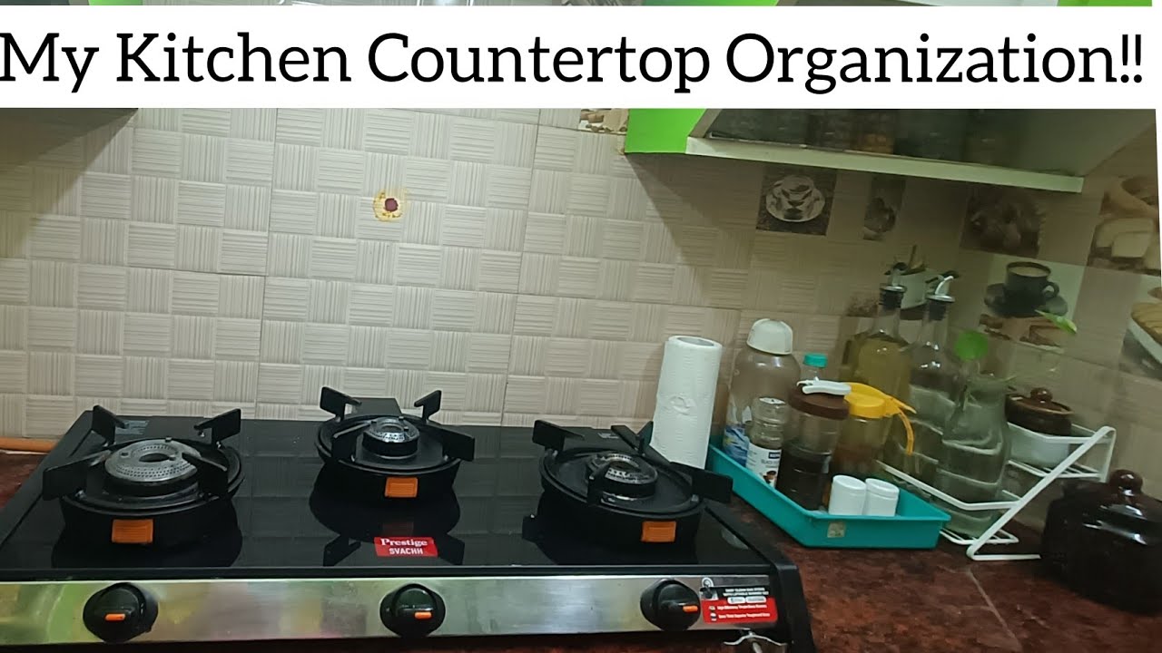My Neat&Simple Small Kitchen Countertop Organization in Tamil|How to