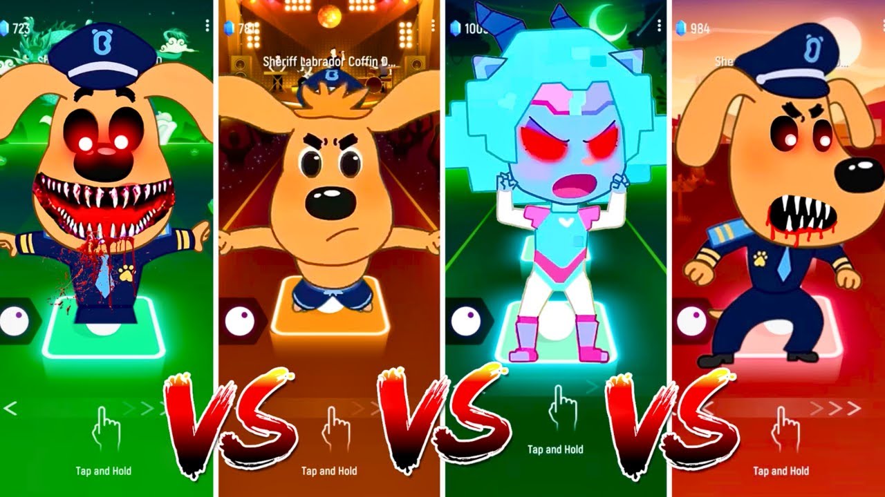 Sheriff Labrador Team 🐾🆚️ Sheriff Labrador Exe Team 👮‍♂️💥 Who Is the Best? 🎯  #tileshop #coffindance