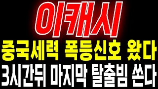 [이캐시] 이캐시 코인 중국 세력 폭등신호 왔습니다! 3시간뒤 마지막 탈출빌 쏩니다! 실시간으로 알려드립니다 #이캐시 #이캐시코인 #이캐시코인전망