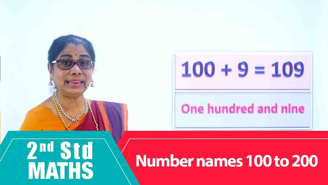 2nd Std Maths Number Names 100 To 200 Mathematics Class 2 Maths 