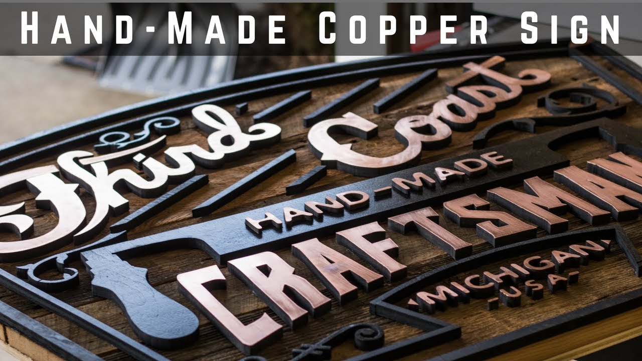 Vintage Looking Copper And Barnwood Logo Sign 