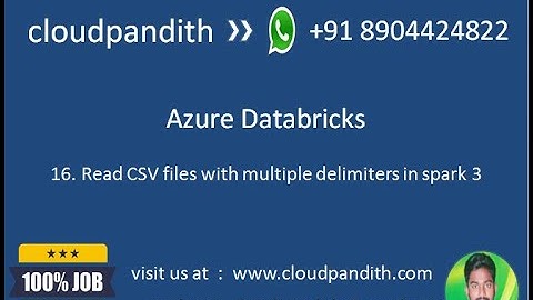 16. Read CSV files with multiple delimiters in spark 3 || Azure Databricks