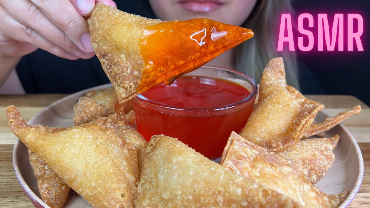 ASMR Crab Rangoon | Super Crunchy Sounds | No Talking Mukbang