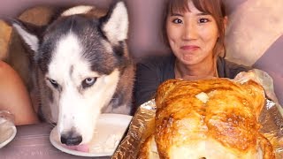 HUSKY EATS CHICKEN (Mukbang with Louis) | YB Chang