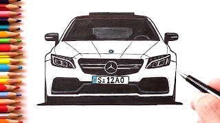 How to draw a Mercedes-Benz car