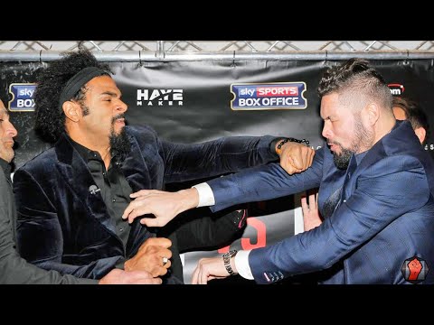 DAVID HAYE PUNCHES TONY BELLEW DURING HEATED FACE OFF! ( FULL FACE OFF VIDEO)