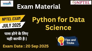 Python for Data Science Study Material | NPTEL July 2025 Preparation