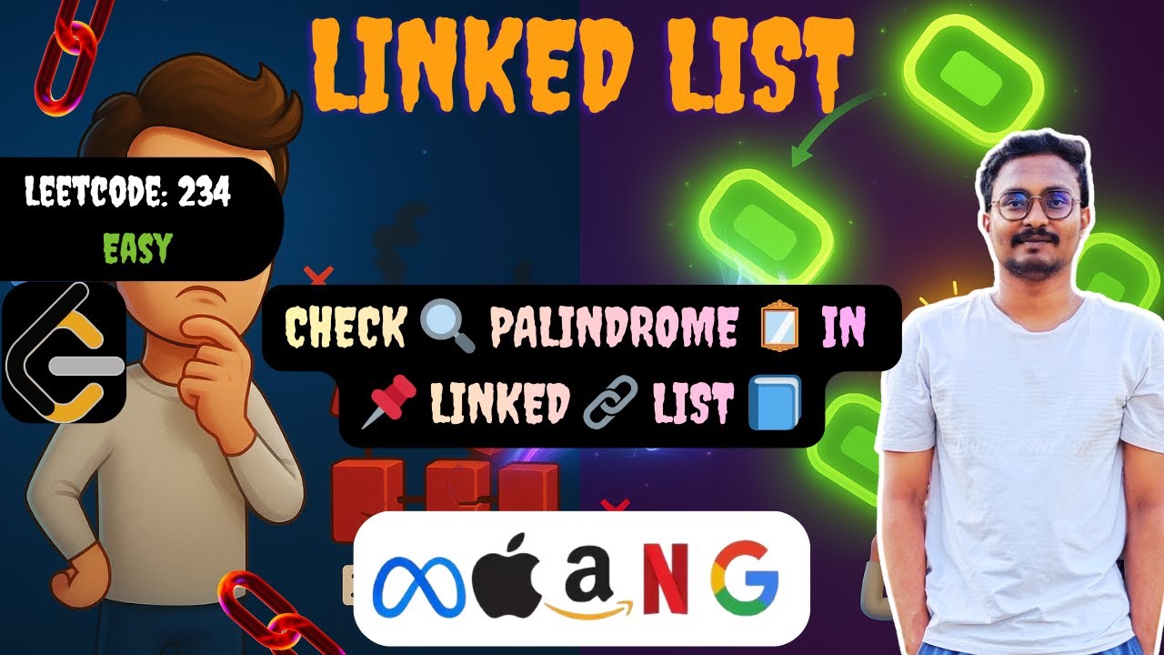 LeetCode 234 | Check Palindrome in Linked List 🪞 | DSA | Telugu | Easy ...