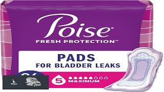 Poise Incontinence & Postpartum Pads for Bladder Leaks 5 Drop Maximum Absorbency