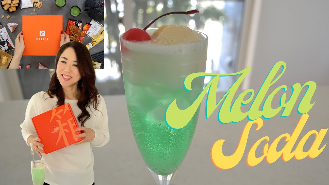 How to make MELON SODA   Japanese Animetic Drink and Japanese Snacks taste test-  Bokkusu!