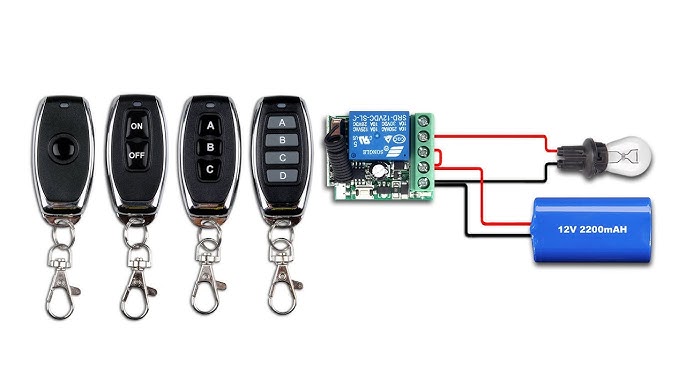 AC/DC 12V 24V 2CH RF Relay Wireless Remote Control Light Switch Garage –  KTNNKG