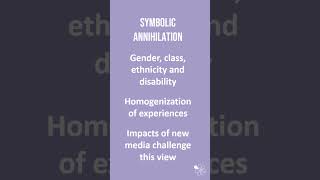 Symbolic Annihilation | 60 Second Sociology (Media)