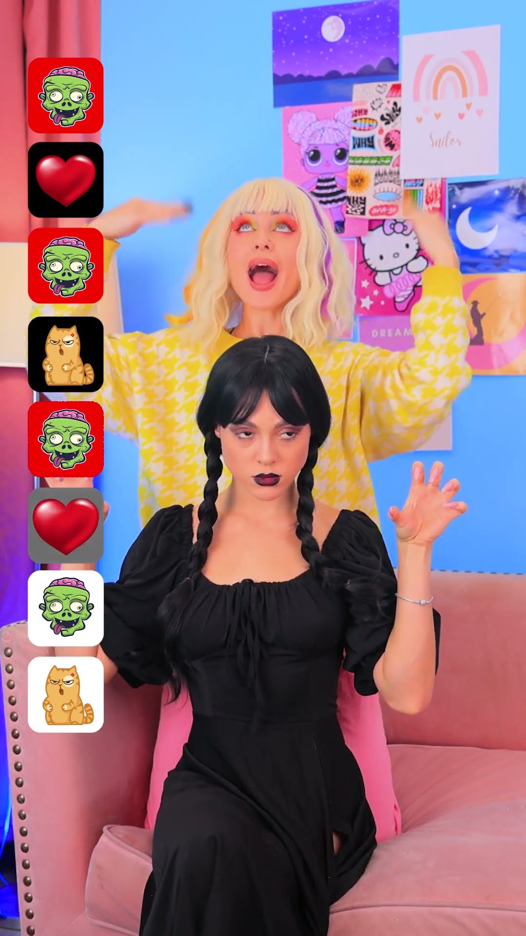 Hai Tantangan Barbie! Tutorial Menari oleh Wednesday Addams! #shorts #emoji #trend #wednesday