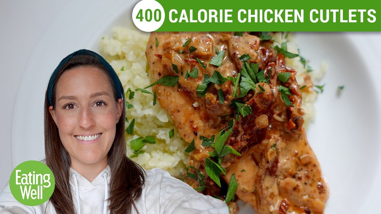 400 Calorie Chicken Cutlets in a SunDried Tomato Sauce Healthy Dinner Recipe Eating Well