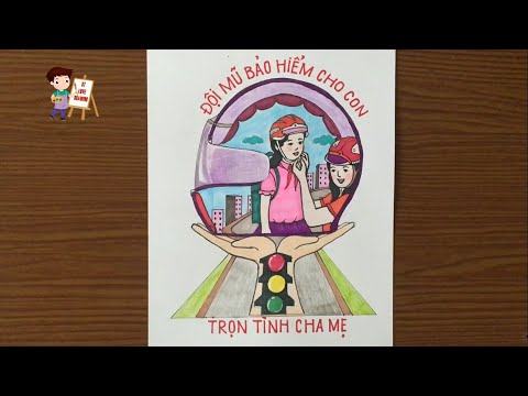 Video Vẽ tranh cổ động tuyên truyền đội mũ bảo hiểm / Vẽ... - youtube