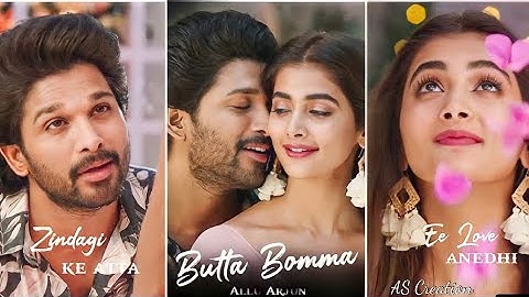 Butta Bomma Full Screen Whatsapp Status | Allu Arjun | Pooja Hegde | Armaan Malik | AS Creation