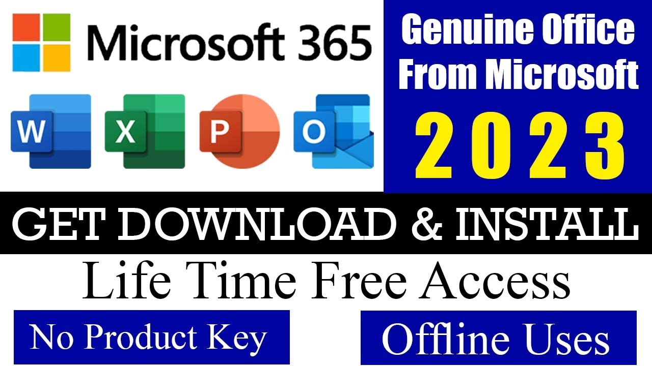 Get Download & install Genuine MS office 365 For Lifetime Free 2023 | Microsoft  office 365 Apps - YouTube