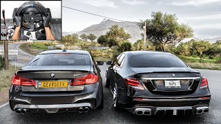 BMW M5 F90 & MercedesAMG E63 S BRABUS CONVOY | Forza Horizon 5 | Steering Wheel Gameplay