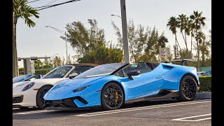 Supercars Arriving to Full Force INSANE Supercar Tactical Rally from Prestige Imports Miami PART 1