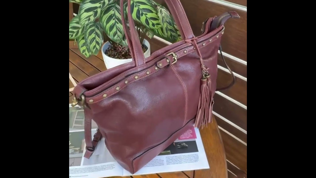 Vintage Leather Handbag with Studs & Tassels - Stylish & Functional NZ