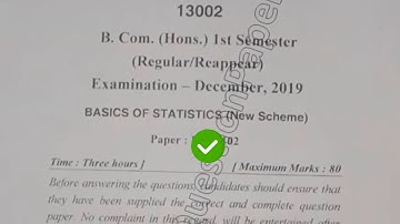 2019 IGU BCom Hons 1st Sem Basics of Statistics Question Paper