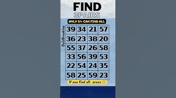 find 3 pairs, only 5% can find all. #quiz, #puzzle, helpful to prevent demnetia, have fun!!