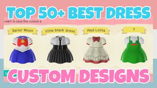 Top 50 Best Dress Custom Designs In Animal Crossing New Horizons Design Id Code Youtube