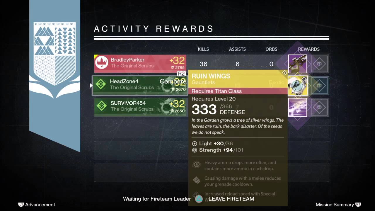 Destiny Weekly Nightfall Rewards x3 | 5/5/15