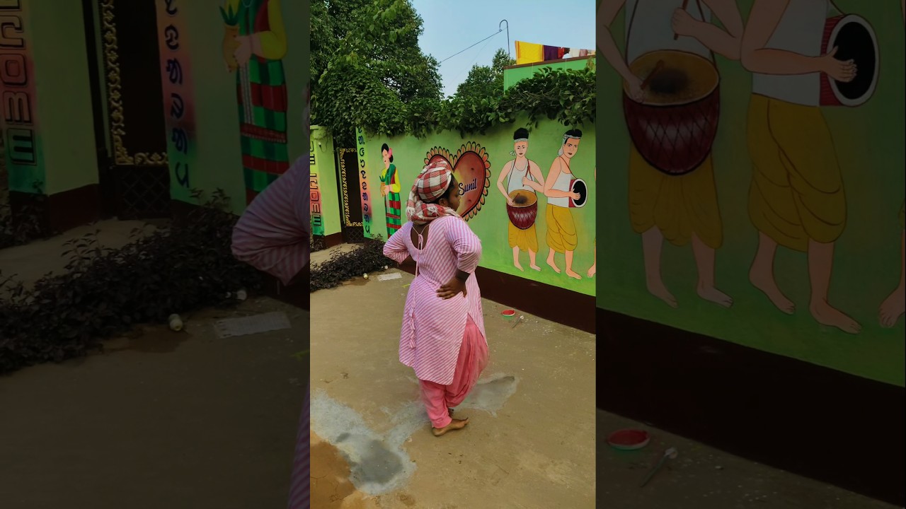 Santal wall painting 🖌️🎨 reels video