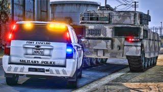 Playing GTA 5 As A POLICE OFFICER Military Patrol| GTA 5 Lspdfr Mod| 4K