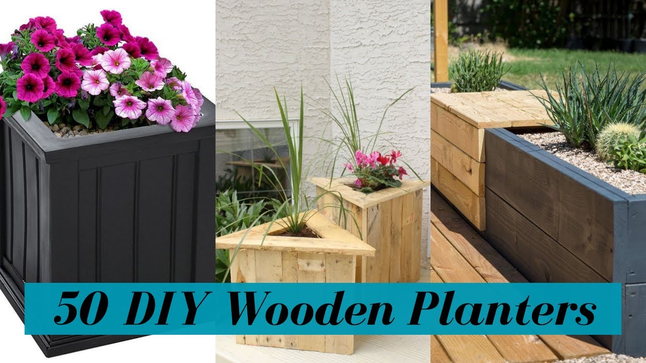 DIY Wooden Planters for a Beautiful Garden - YouTube