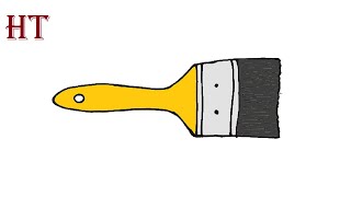 How To Draw A Paint Brush Easy Step By Step