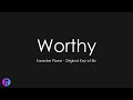 Worthy | Elevation Worship | Piano Karaoke [Original Key of Eb]