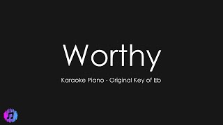 Video thumbnail of "Worthy | Elevation Worship | Piano Karaoke [Original Key of Eb]"