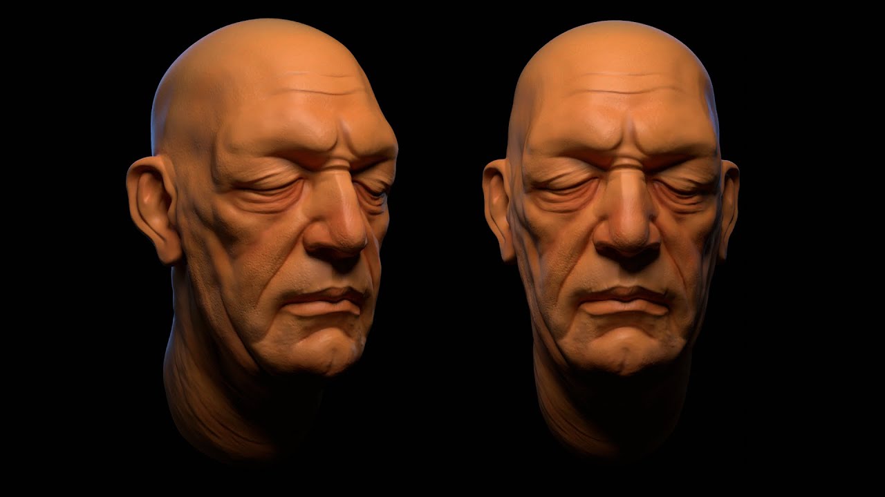 Old Man Head Sculpting with Dynamesh in Zbrush - PART 1 - YouTube
