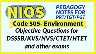 Nios D.el.ed 505 Primary Teacher Dsssb Nios Study Material For Prt Ctet Study Material