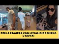 Perla esagera con le valigie e mirko laiuta