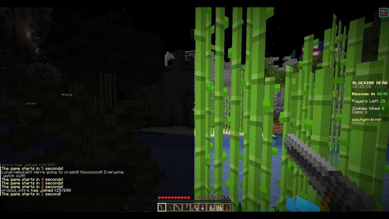 Hypixel Blocking Dead (fullbright texture pack testing) - YouTube