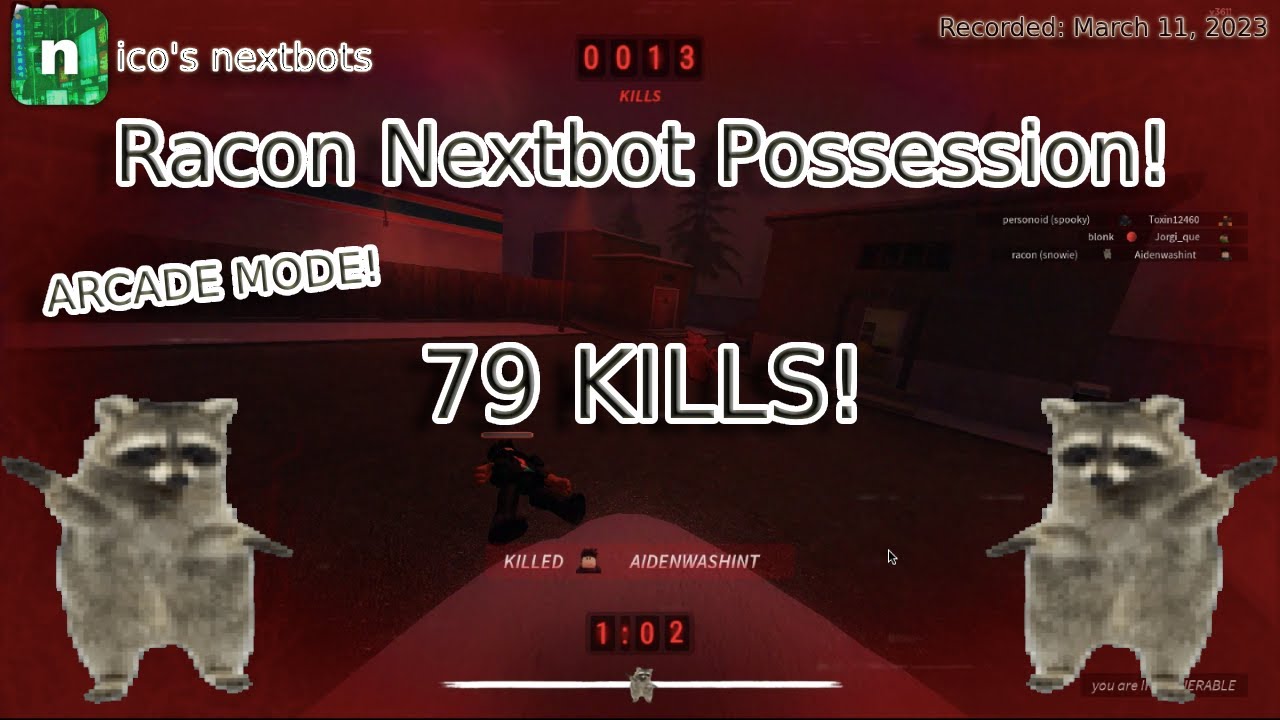 Possessing Racon Nextbot and getting 79 KILLS!! ( March 2023, ROBLOX, nico's nexbots )