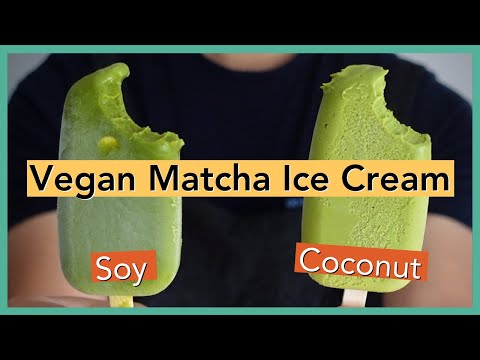 Vegan Green Tea Ice Cream 2 Ways (without machine)