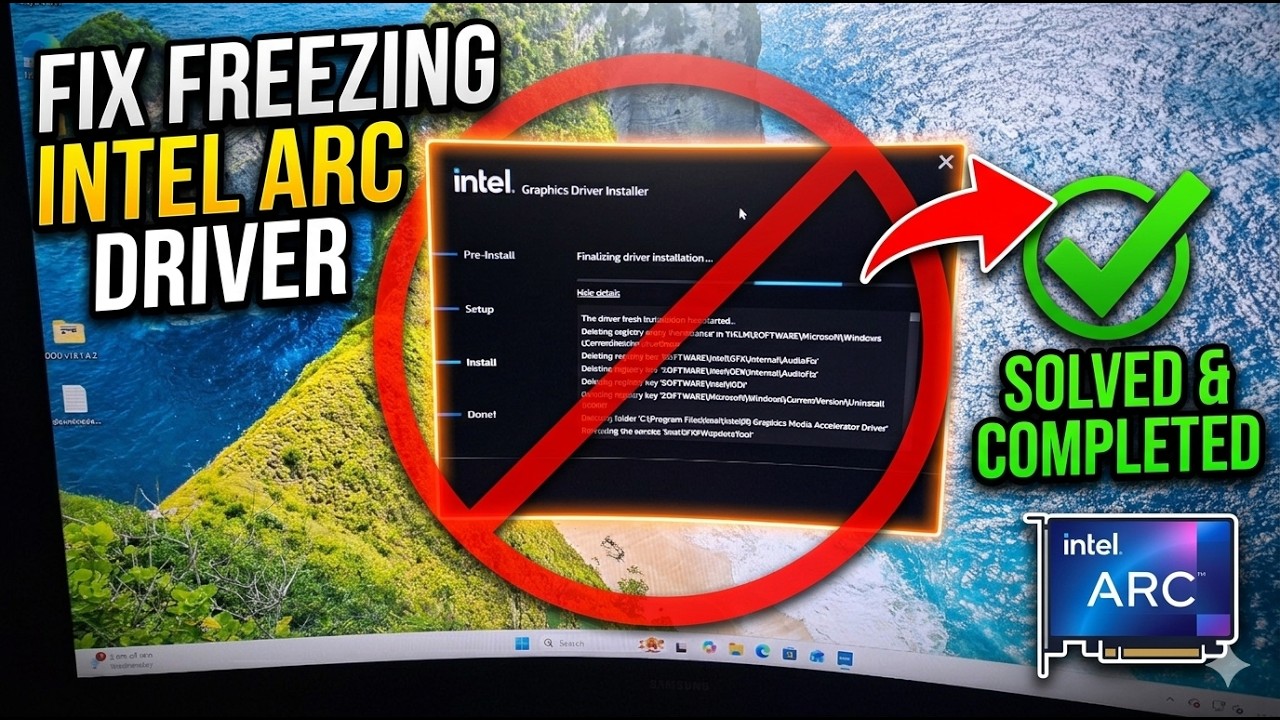 Fix Intel Arc driver setup freeze during installation - YouTube